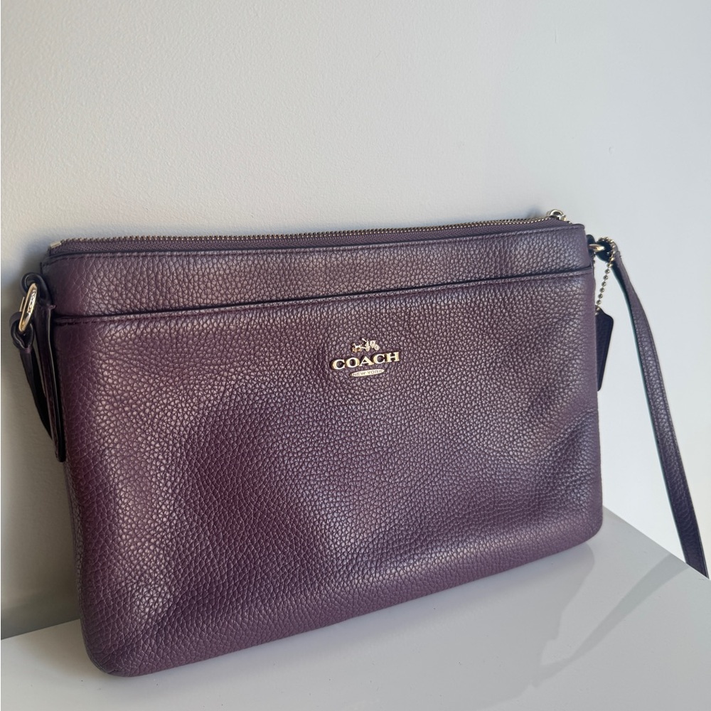 Coach Purple Leather Crossbody Bag